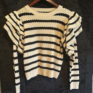 Striped Black and Cream Sweater